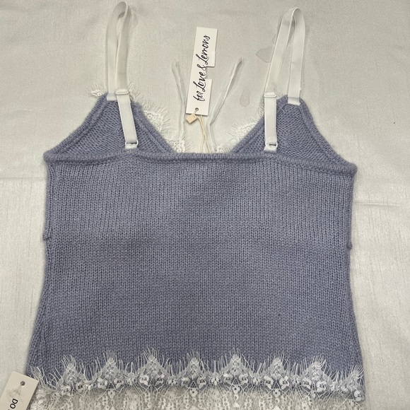 For Love And Lemons Lavender Lace Trim Tank Top - Picture 3 of 5